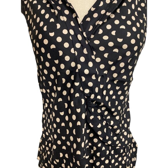 Vintage Marc Jacobs Polka Dot Silk Sleeveless Blouse Size 8 - Picture 4 of 12